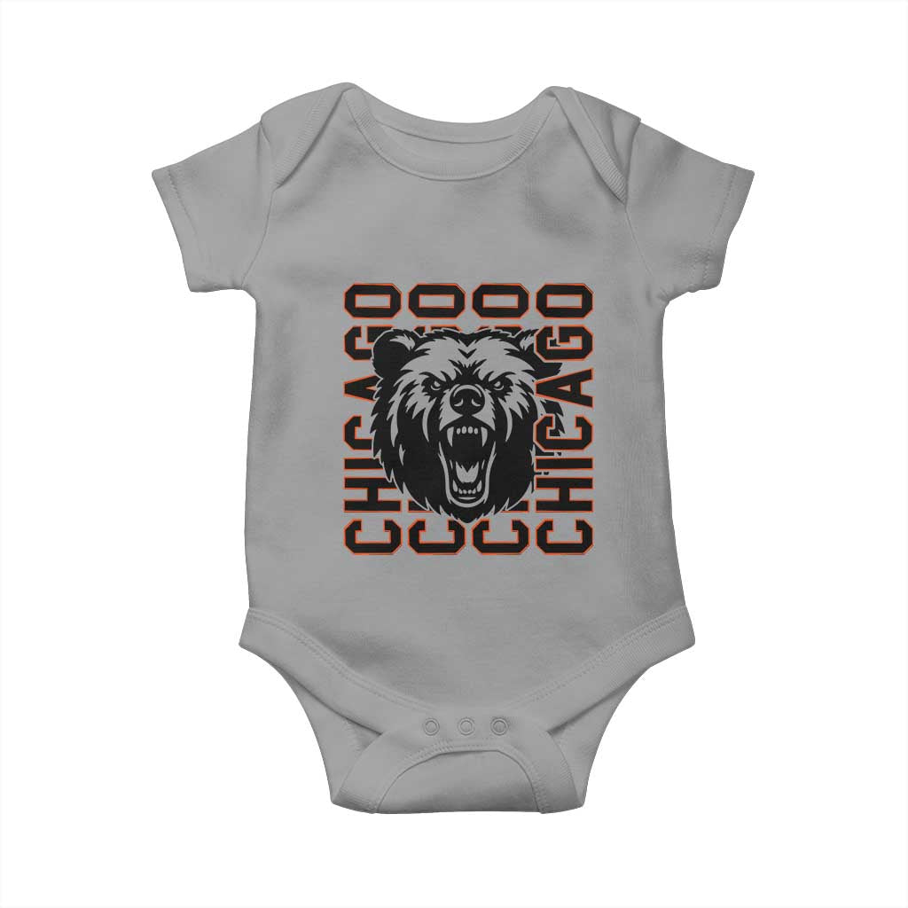 Game Day Football Fan Gift Baby Onesie Chicago With Bear TS12 Sport Gray Print Your Wear