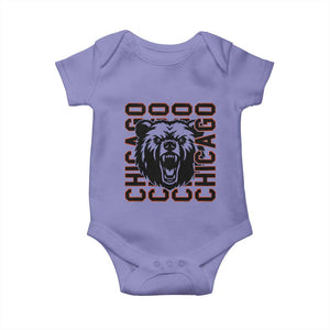 Game Day Football Fan Gift Baby Onesie Chicago With Bear TS12 Violet Print Your Wear
