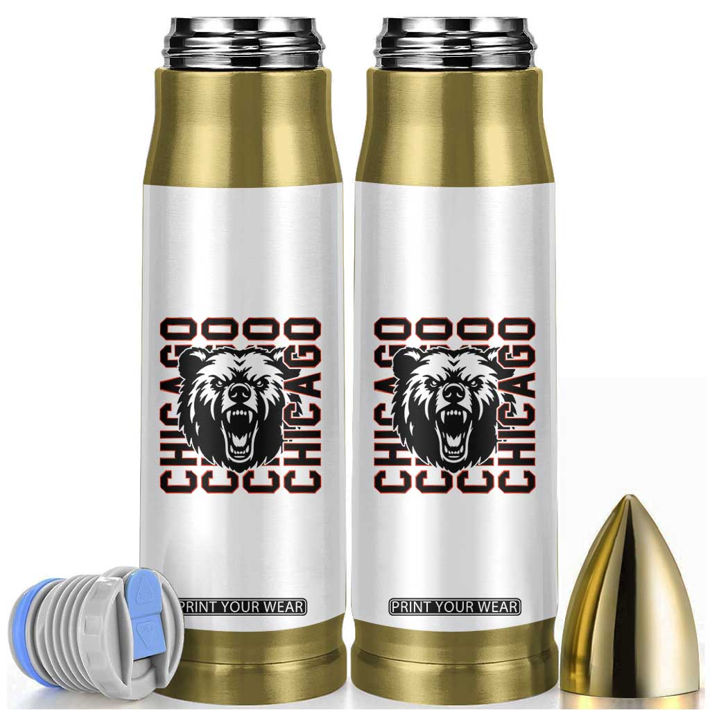 Game Day Football Fan Gift Bullet Tumbler Chicago With Bear TS12 White Print Your Wear