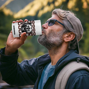 Game Day Football Fan Gift 4 in 1 Can Cooler Tumbler Chicago With Bear TS12 Print Your Wear