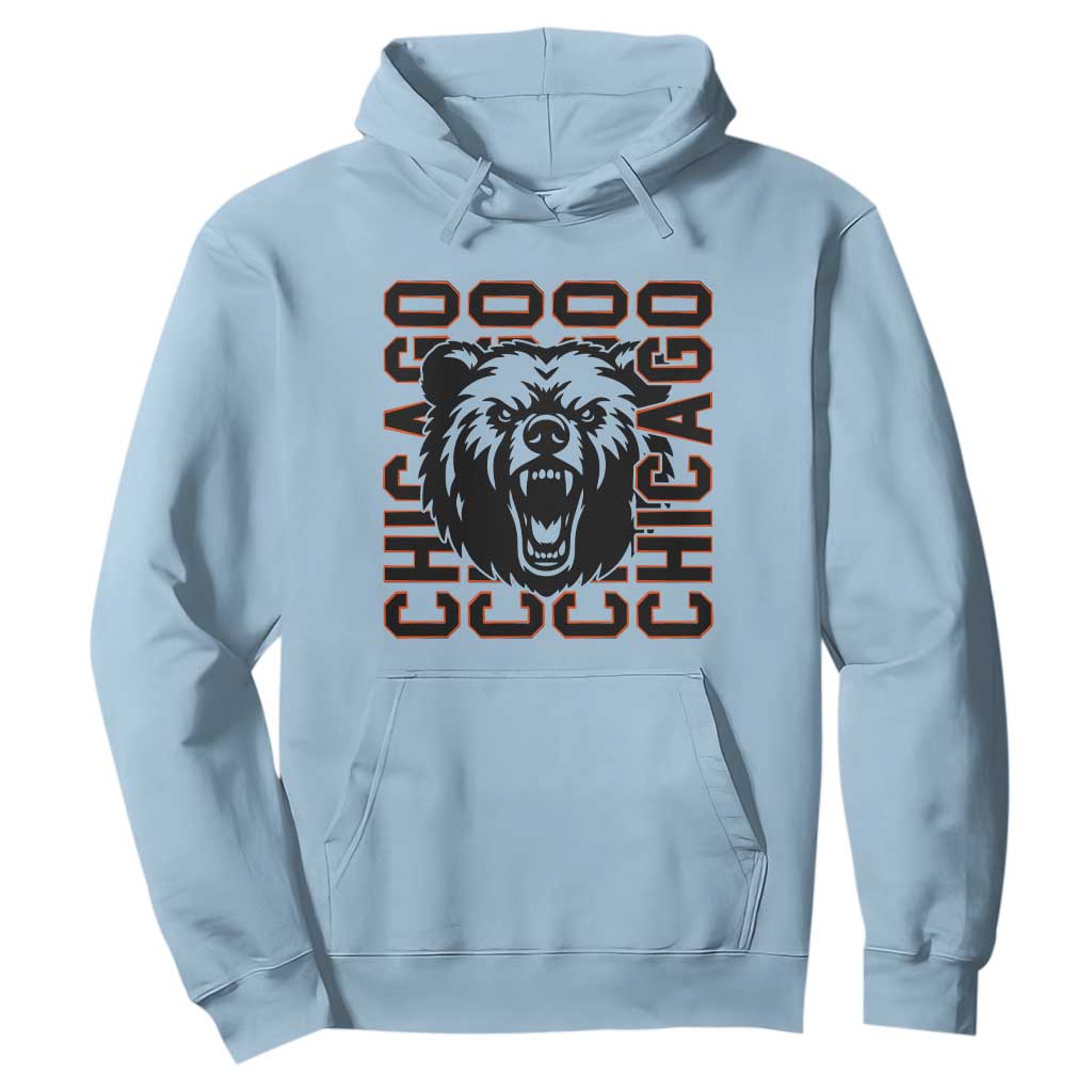 Game Day Football Fan Gift Hoodie Chicago With Bear TS12 Light Blue Print Your Wear