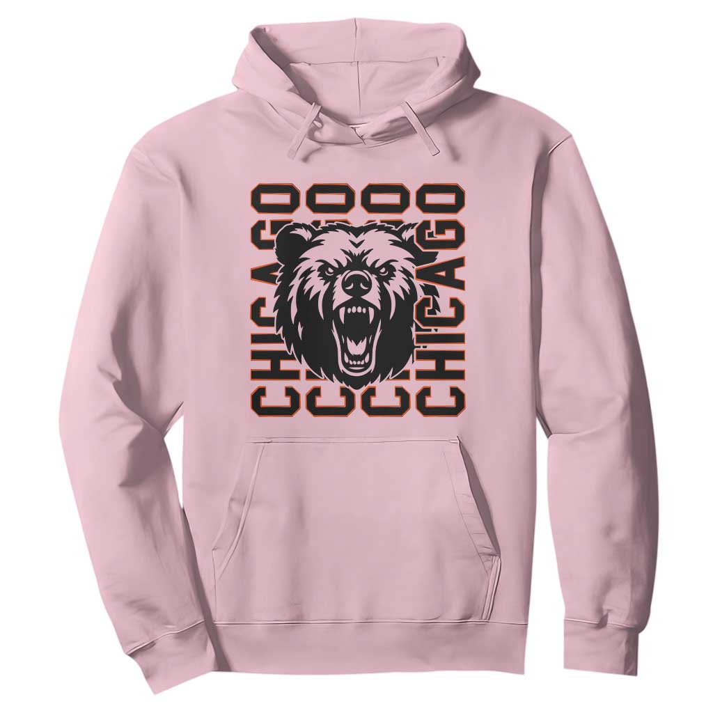 Game Day Football Fan Gift Hoodie Chicago With Bear TS12 Light Pink Print Your Wear