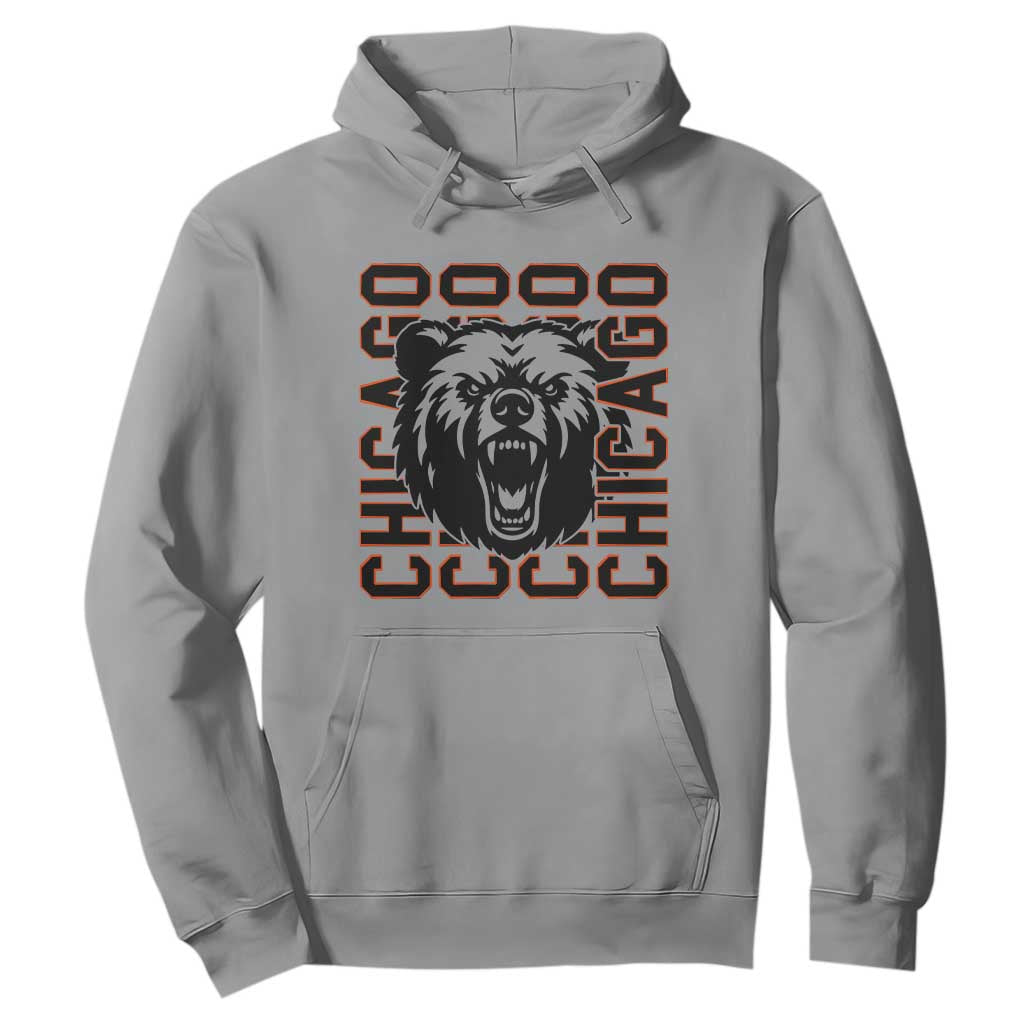 Game Day Football Fan Gift Hoodie Chicago With Bear TS12 Sport Gray Print Your Wear