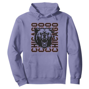 Game Day Football Fan Gift Hoodie Chicago With Bear TS12 Violet Print Your Wear