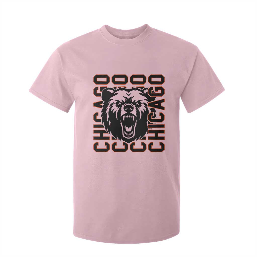 Game Day Football Fan Gift T Shirt For Kid Chicago With Bear TS12 Light Pink Print Your Wear