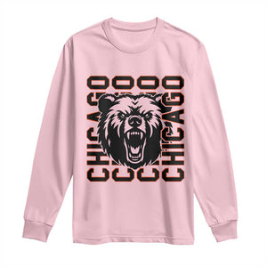 Game Day Football Fan Gift Long Sleeve Shirt Chicago With Bear TS12 Light Pink Print Your Wear