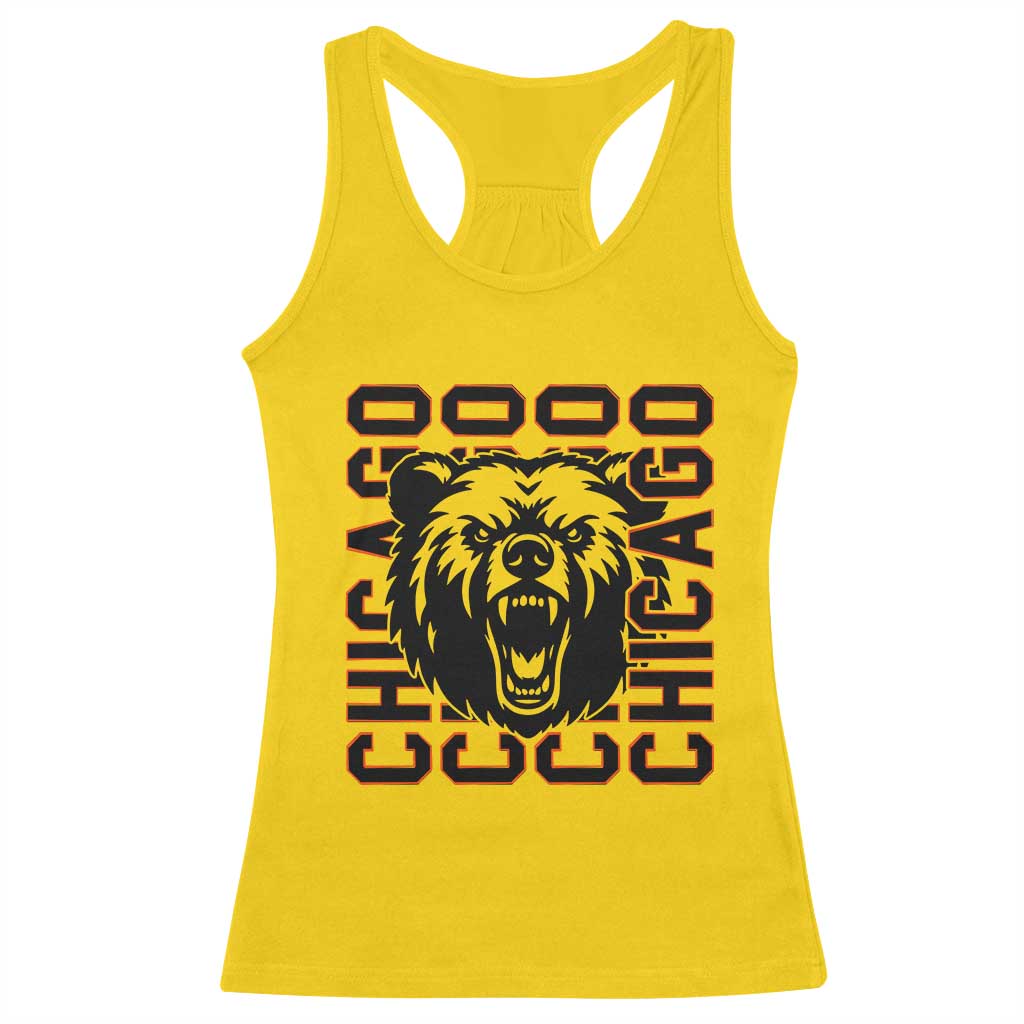 Game Day Football Fan Gift Racerback Tank Top Chicago With Bear TS12 Daisy Print Your Wear