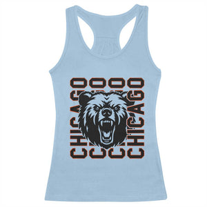 Game Day Football Fan Gift Racerback Tank Top Chicago With Bear TS12 Light Blue Print Your Wear