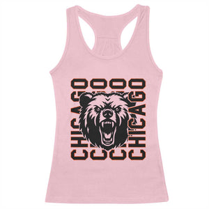 Game Day Football Fan Gift Racerback Tank Top Chicago With Bear TS12 Light Pink Print Your Wear