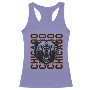 Game Day Football Fan Gift Racerback Tank Top Chicago With Bear TS12 Violet Print Your Wear