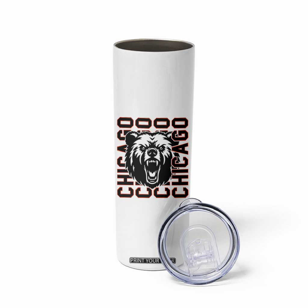 Game Day Football Fan Gift Skinny Tumbler Chicago With Bear TS12 Print Your Wear