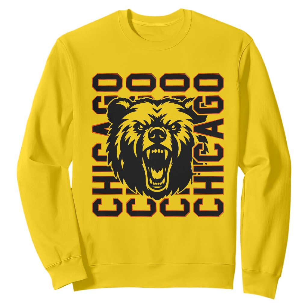 Game Day Football Fan Gift Sweatshirt Chicago With Bear TS12 Daisy Print Your Wear