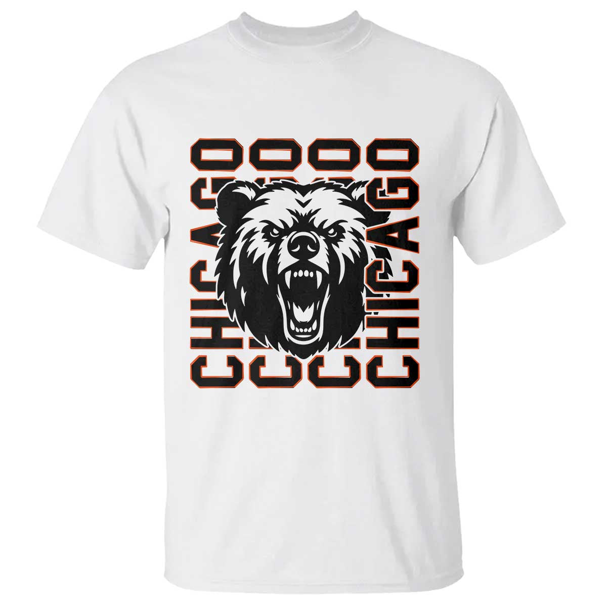Game Day Football Fan Gift T Shirt Chicago With Bear TS12 White Print Your Wear