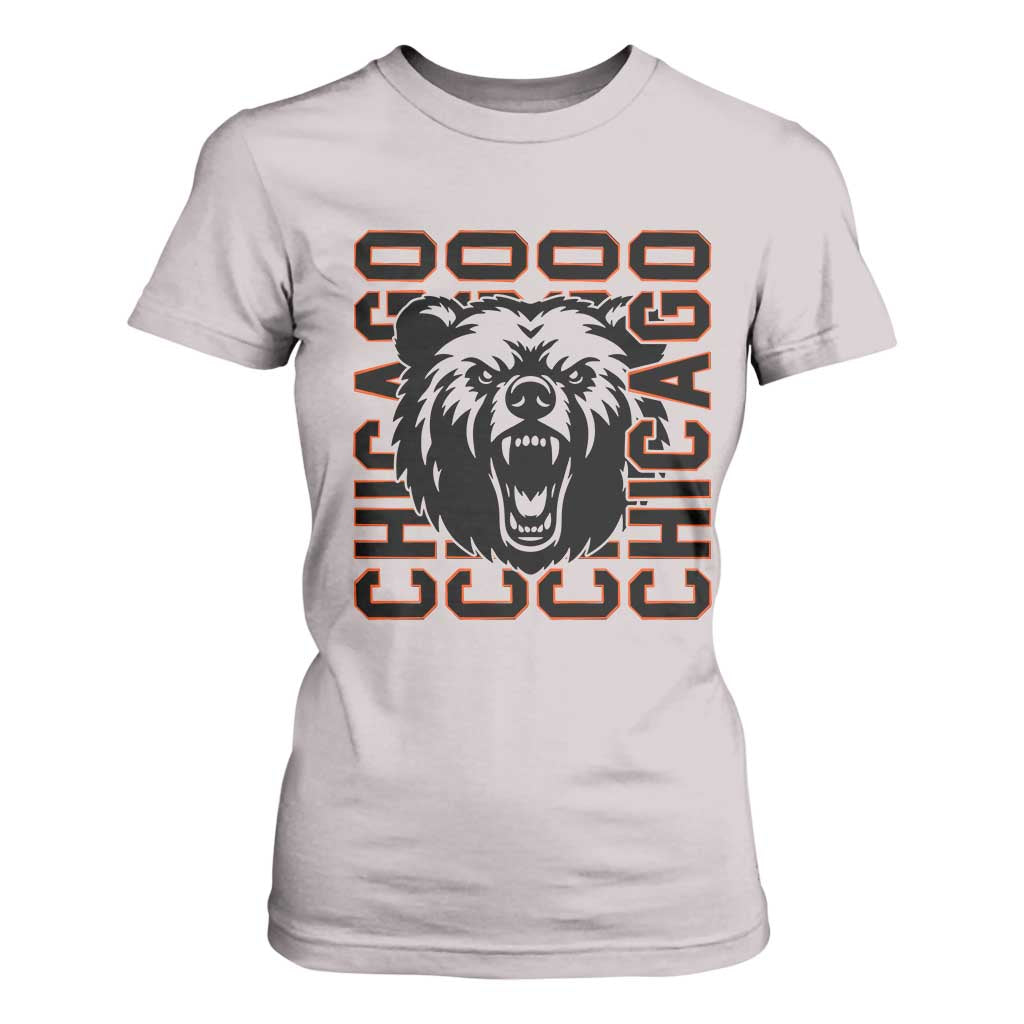 Game Day Football Fan Gift T Shirt For Women Chicago With Bear TS12 Ice Gray Print Your Wear