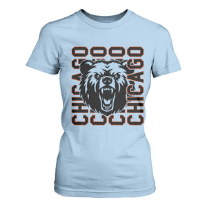 Game Day Football Fan Gift T Shirt For Women Chicago With Bear TS12 Light Blue Print Your Wear