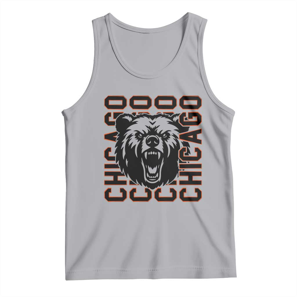 Game Day Football Fan Gift Tank Top Chicago With Bear TS12 Athletic Heather Print Your Wear