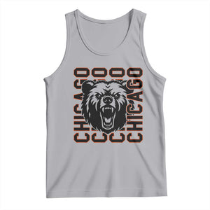 Game Day Football Fan Gift Tank Top Chicago With Bear TS12 Athletic Heather Print Your Wear