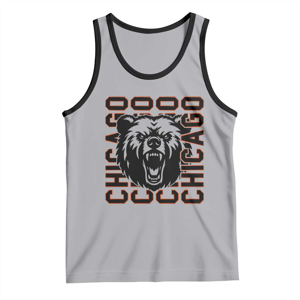 Game Day Football Fan Gift Tank Top Chicago With Bear TS12 Athletic Heather Black Print Your Wear