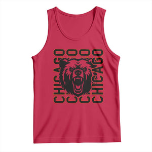 Game Day Football Fan Gift Tank Top Chicago With Bear TS12 Red Print Your Wear