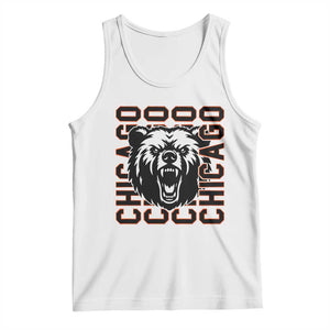 Game Day Football Fan Gift Tank Top Chicago With Bear TS12 White Print Your Wear