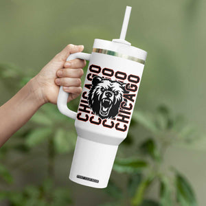 Game Day Football Fan Gift Tumbler With Handle Chicago With Bear TS12 Print Your Wear