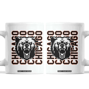 Game Day Football Fan Gift Coffee Mug Chicago With Bear TS12 White Print Your Wear