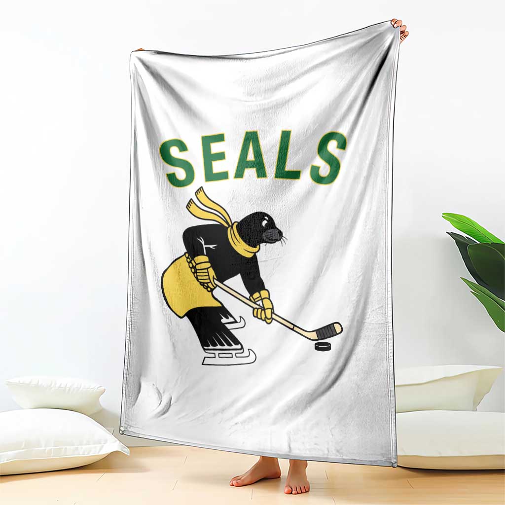 Funny Seal Ice Hockey Player Throw Blanket Winter Sports Gift TS12 Print Your Wear