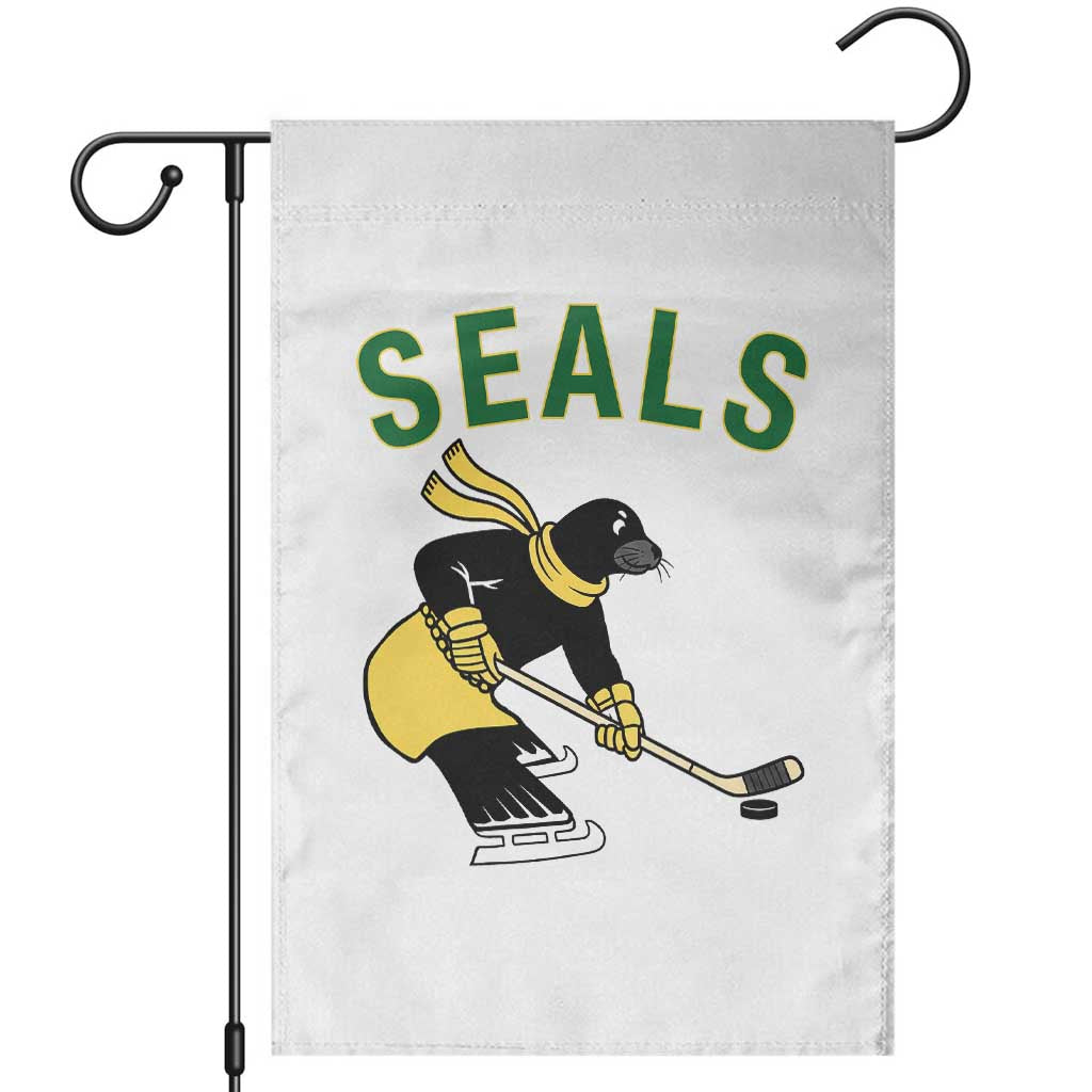 Funny Seal Ice Hockey Player Garden Flag Winter Sports Gift TS12 White Print Your Wear