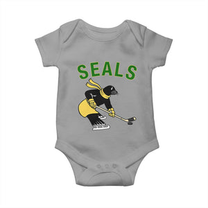 Funny Seal Ice Hockey Player Baby Onesie Winter Sports Gift TS12 Sport Gray Print Your Wear