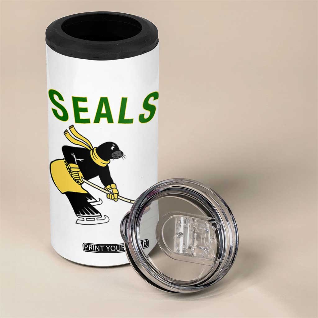 Funny Seal Ice Hockey Player 4 in 1 Can Cooler Tumbler Winter Sports Gift TS12 Print Your Wear