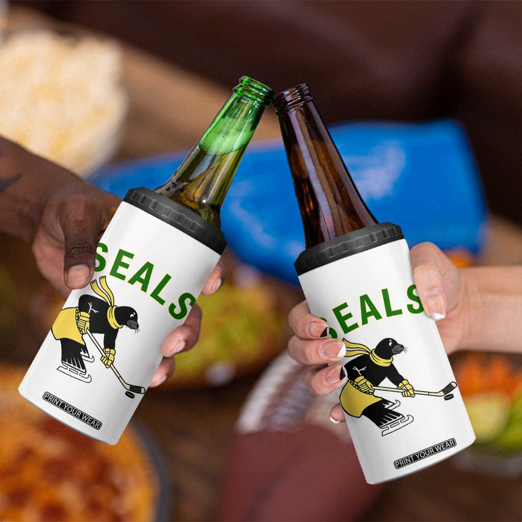 Funny Seal Ice Hockey Player 4 in 1 Can Cooler Tumbler Winter Sports Gift TS12 Print Your Wear