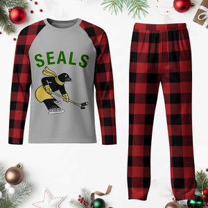 Funny Seal Ice Hockey Player Plaid Pajama Set Winter Sports Gift TS12 Buffalo Plaid Print Your Wear