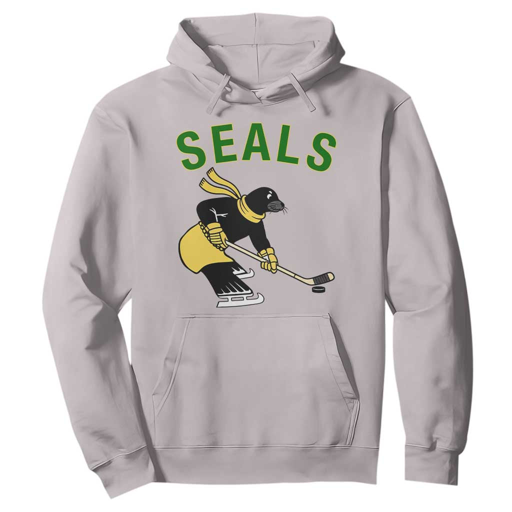 Funny Seal Ice Hockey Player Hoodie Winter Sports Gift TS12 Ice Gray Print Your Wear