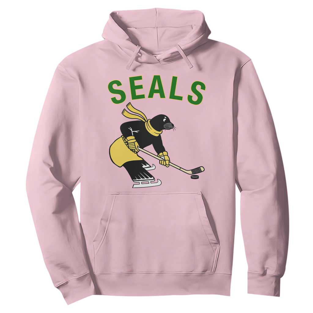 Funny Seal Ice Hockey Player Hoodie Winter Sports Gift TS12 Light Pink Print Your Wear