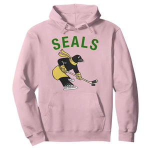 Funny Seal Ice Hockey Player Hoodie Winter Sports Gift TS12 Light Pink Print Your Wear