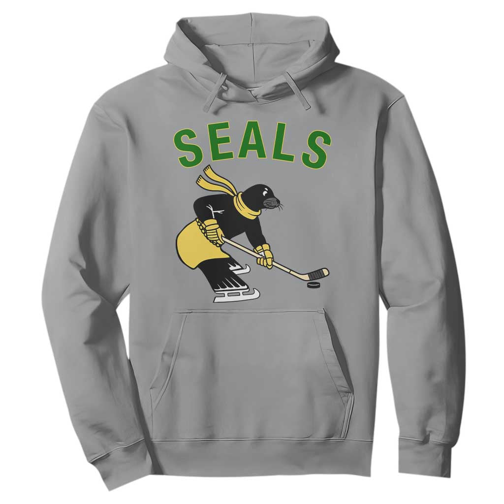 Funny Seal Ice Hockey Player Hoodie Winter Sports Gift TS12 Sport Gray Print Your Wear