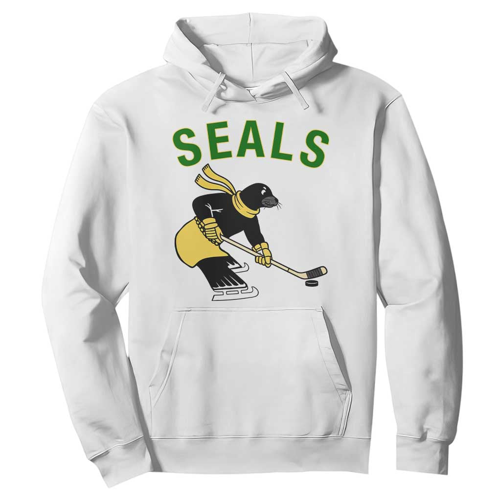 Funny Seal Ice Hockey Player Hoodie Winter Sports Gift TS12 White Print Your Wear