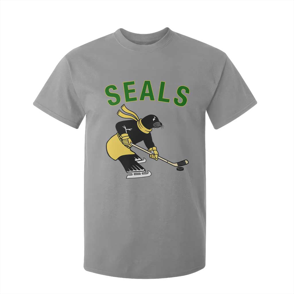 Funny Seal Ice Hockey Player T Shirt For Kid Winter Sports Gift TS12 Sport Gray Print Your Wear
