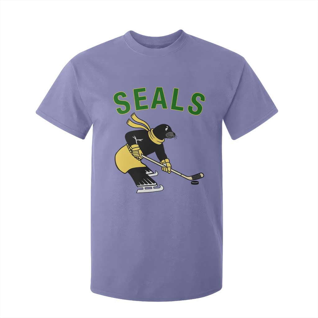 Funny Seal Ice Hockey Player T Shirt For Kid Winter Sports Gift TS12 Violet Print Your Wear