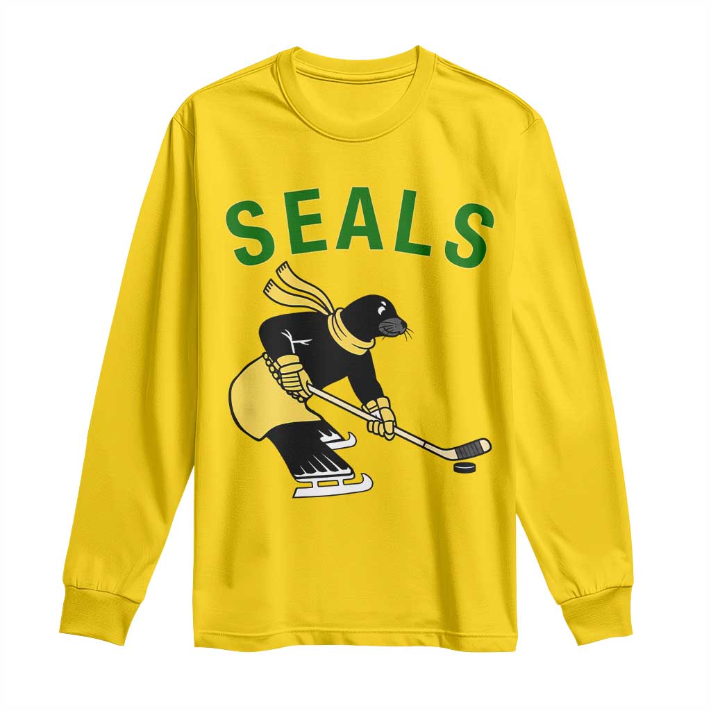 Funny Seal Ice Hockey Player Long Sleeve Shirt Winter Sports Gift TS12 Daisy Print Your Wear