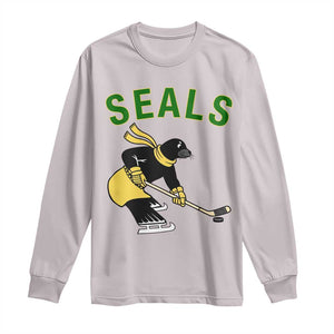 Funny Seal Ice Hockey Player Long Sleeve Shirt Winter Sports Gift TS12 Ice Gray Print Your Wear