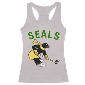 Funny Seal Ice Hockey Player Racerback Tank Top Winter Sports Gift TS12 Ice Gray Print Your Wear