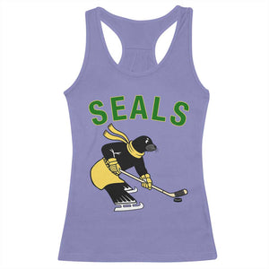 Funny Seal Ice Hockey Player Racerback Tank Top Winter Sports Gift TS12 Violet Print Your Wear