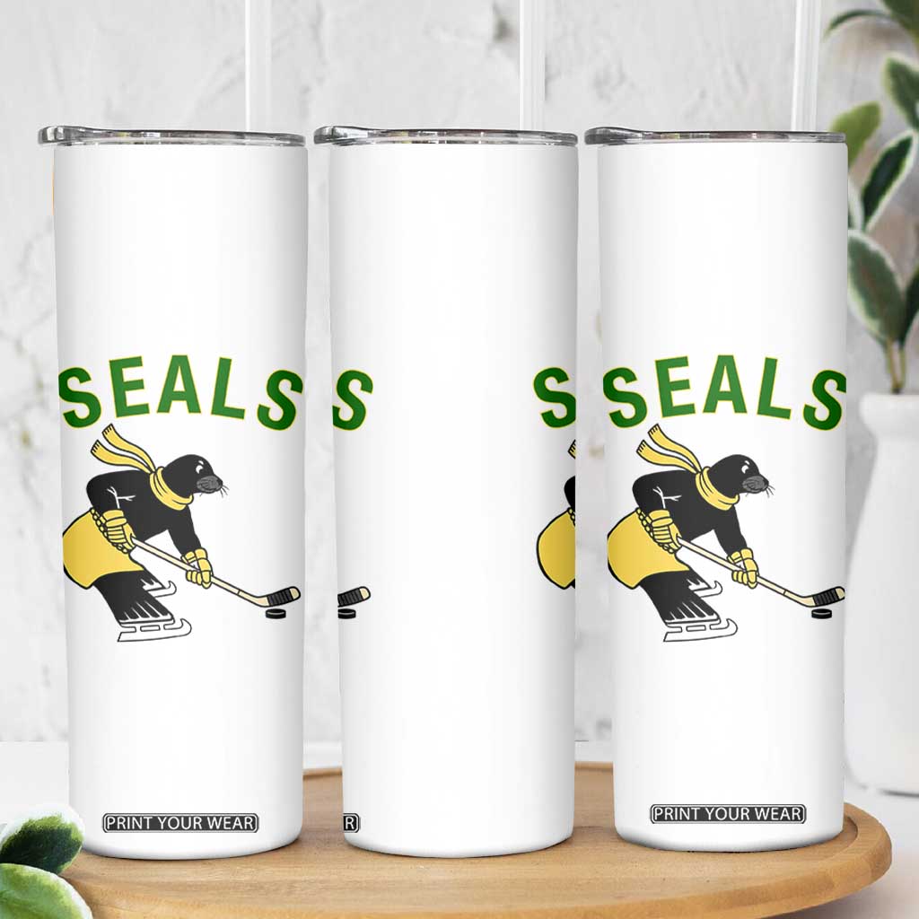 Funny Seal Ice Hockey Player Skinny Tumbler Winter Sports Gift TS12 Print Your Wear