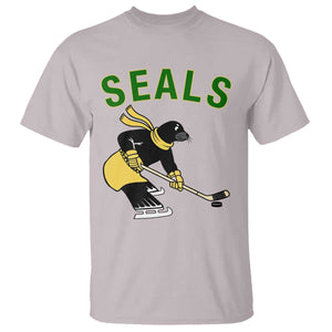 Funny Seal Ice Hockey Player T Shirt Winter Sports Gift TS12 Ice Gray Print Your Wear