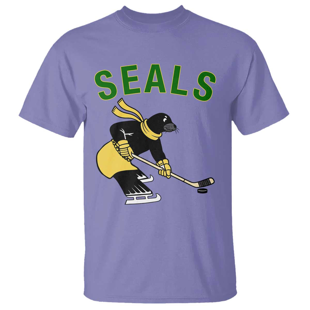 Funny Seal Ice Hockey Player T Shirt Winter Sports Gift TS12 Violet Print Your Wear