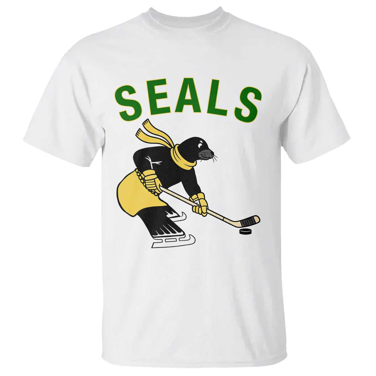 Funny Seal Ice Hockey Player T Shirt Winter Sports Gift TS12 White Print Your Wear