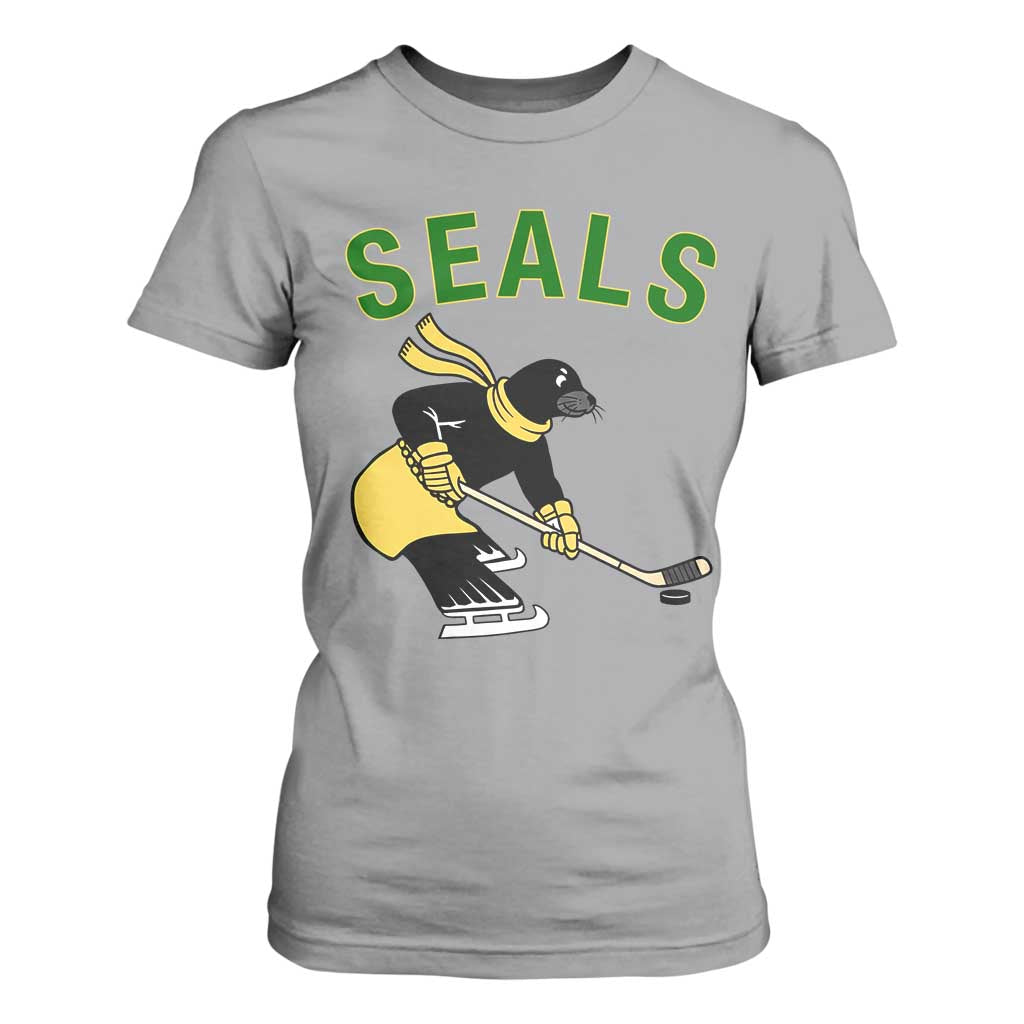 Funny Seal Ice Hockey Player T Shirt For Women Winter Sports Gift TS12 Sport Gray Print Your Wear