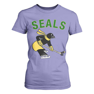 Funny Seal Ice Hockey Player T Shirt For Women Winter Sports Gift TS12 Violet Print Your Wear