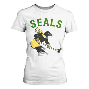 Funny Seal Ice Hockey Player T Shirt For Women Winter Sports Gift TS12 White Print Your Wear